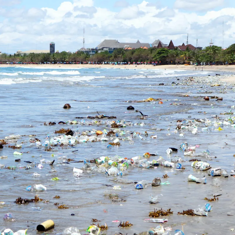 Plastic Pollution Lands On Kuta Beach In Bali