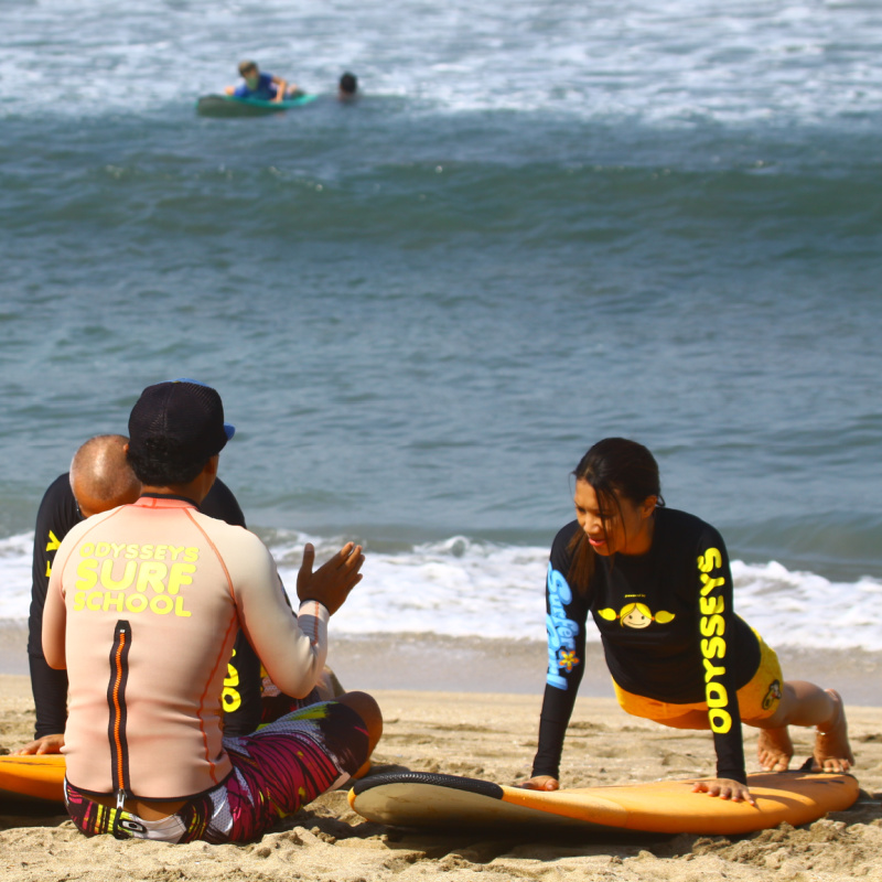 Bali Beach Surf Instructor Leads Surf Lessons