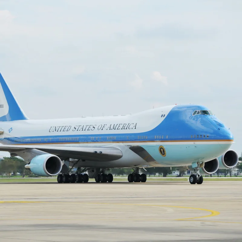 USA Goverment Air Force One Airplane On Tarmac At Airport.jpg