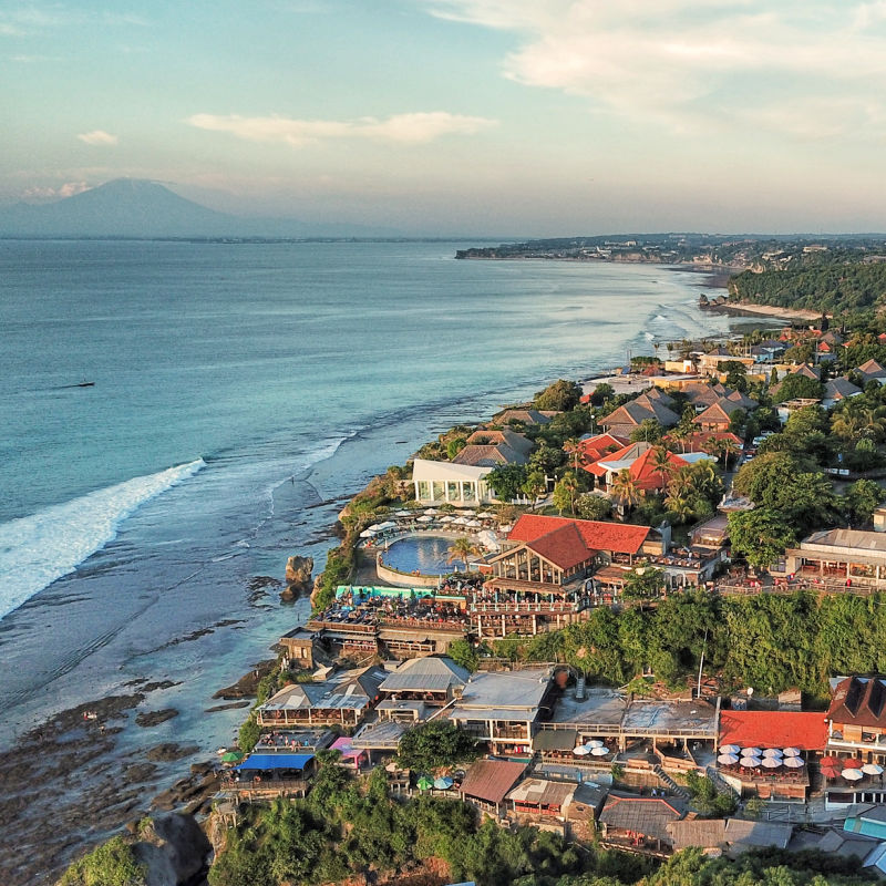 Ariel View Of Oceanside Resorts and Hotels in Bali