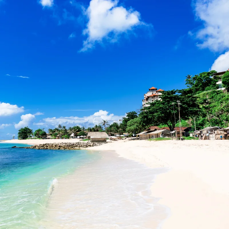 Balangan Beach in South Bali White Sandy Beach Under Blue Sky