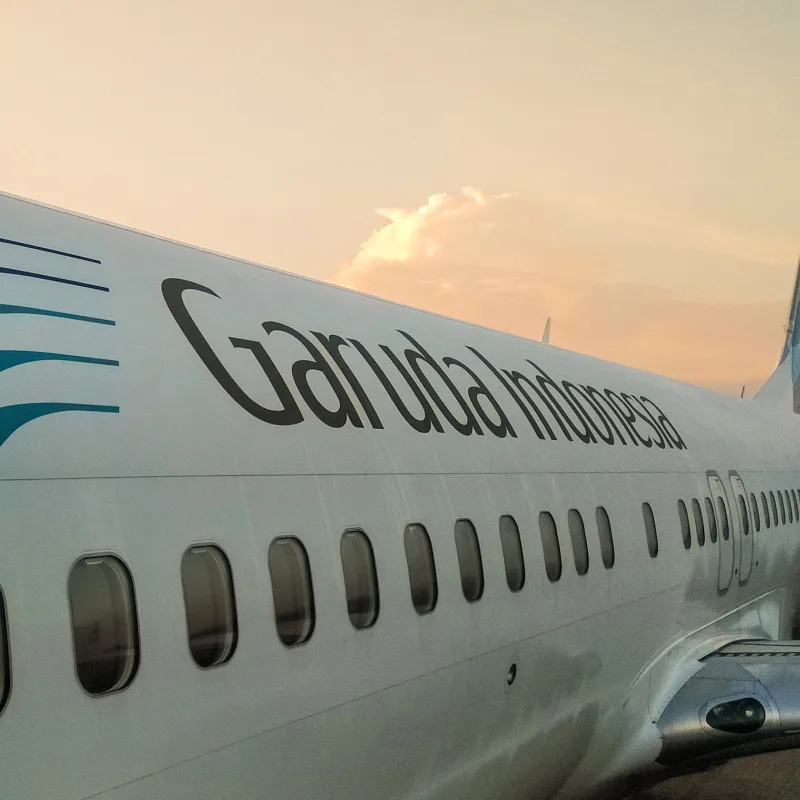 Close Up Of Airplane Garuda Indonesia