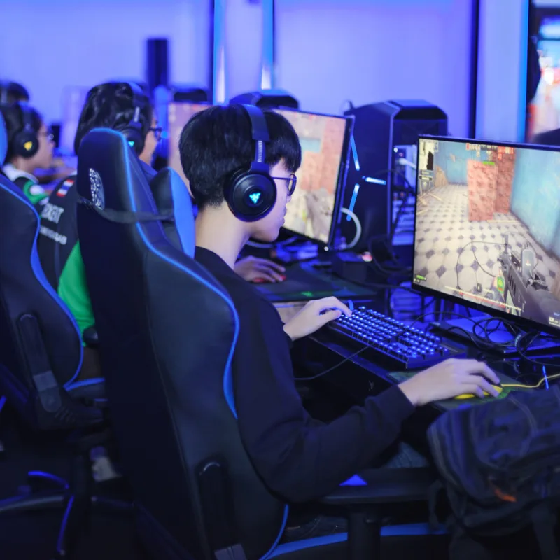 E-Sports Players Compete In Competition