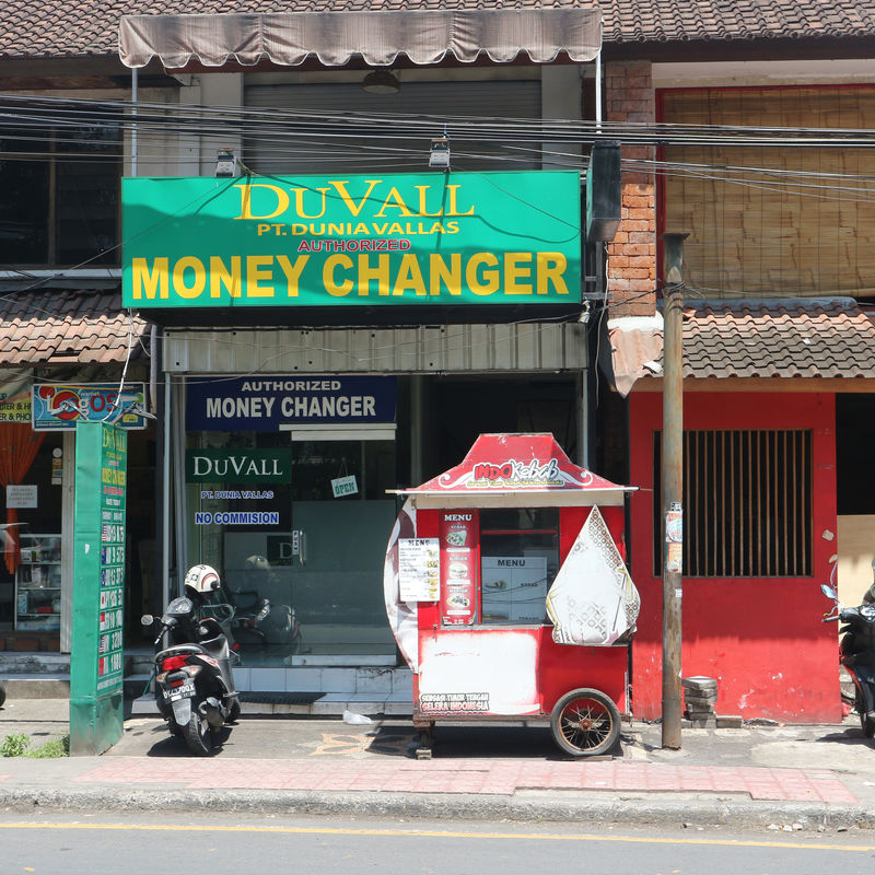 Front Of Money Changing Shop In Bali