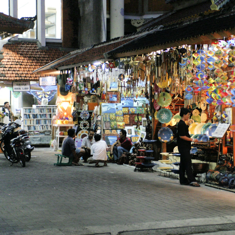 Kuta Market With Gifts And Trinkets For Tourists