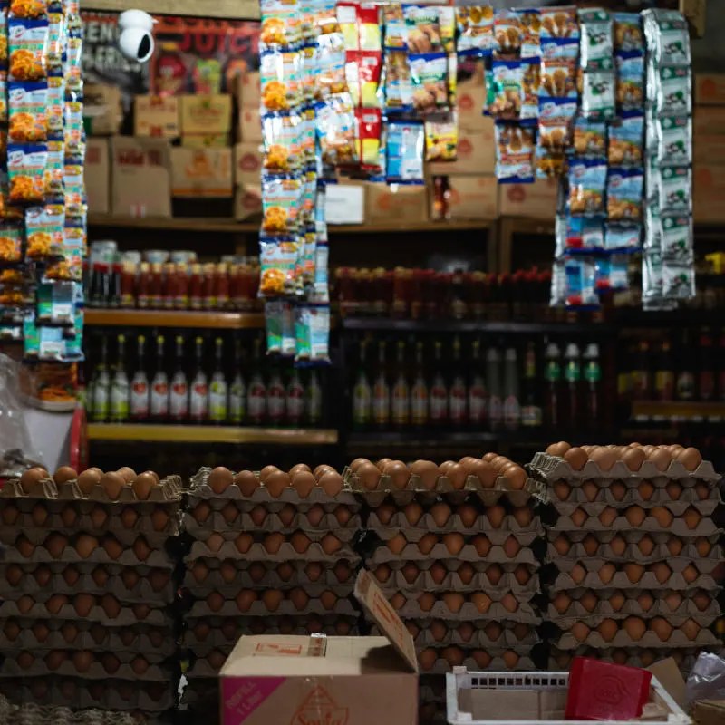 Local Bali Shop Selling Eggs And Basic Foods Like Noodles And Snacks