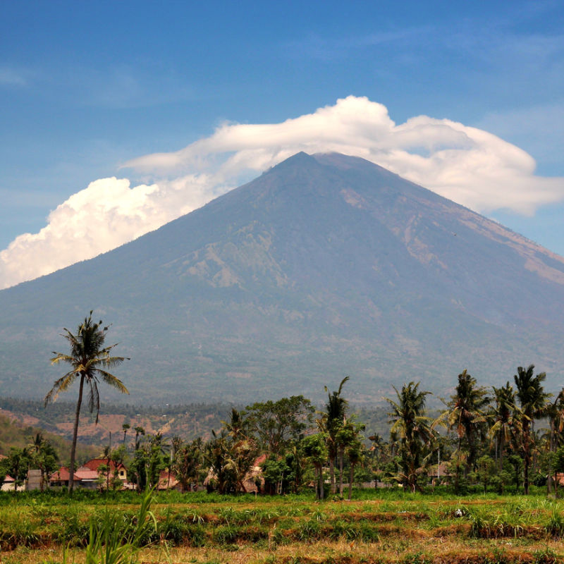 Rural Bali Villages And Farms Sit Beneath Mount Agung