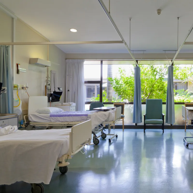 Shared-Room-on-Hospital-Ward-With-Hosptial-Beds-Lined-Up