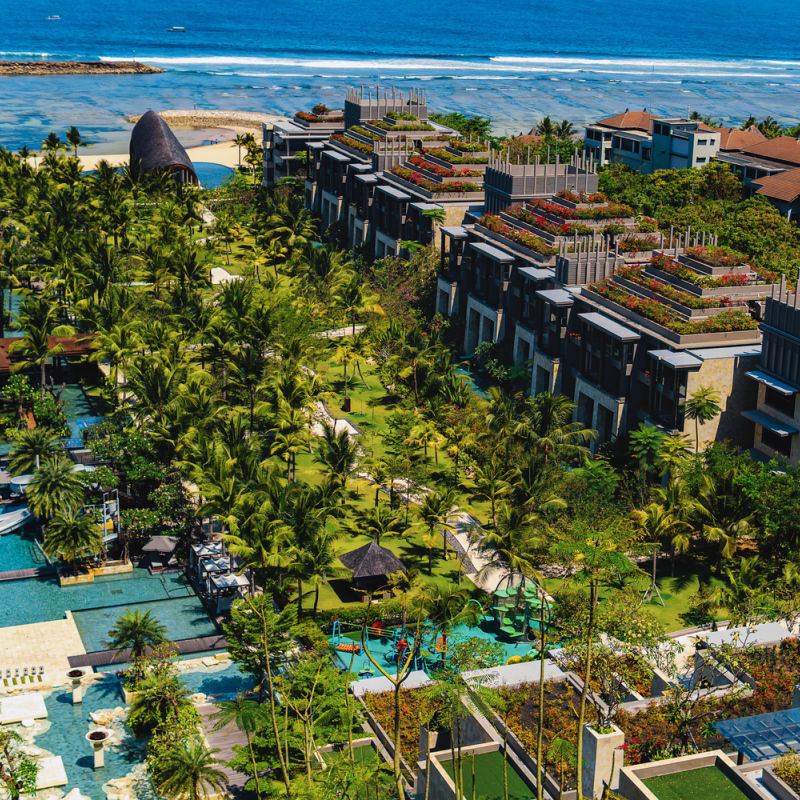 View of Apurva Kempinski Garden and Swimming Pools In Hotel Nusa Dua Bali