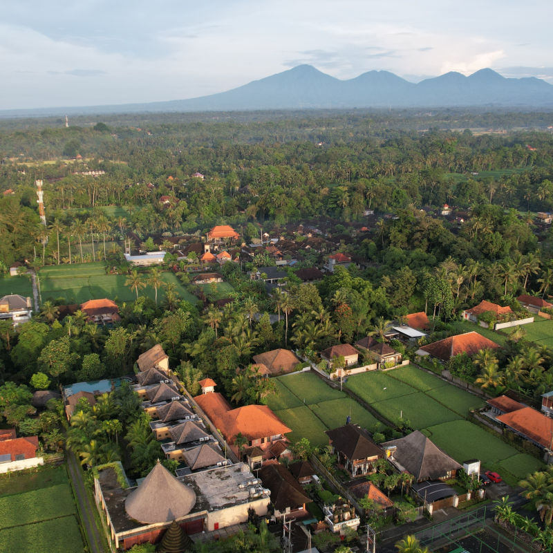 Ariel View Of Bali Villages And Villas.