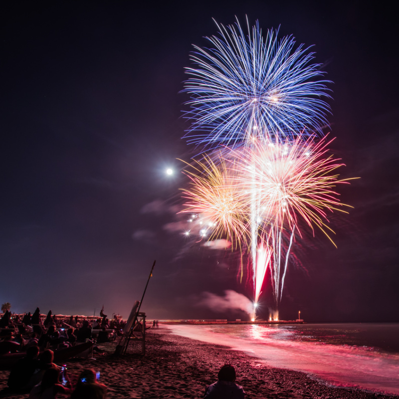 Fireworks Over Beach in bali