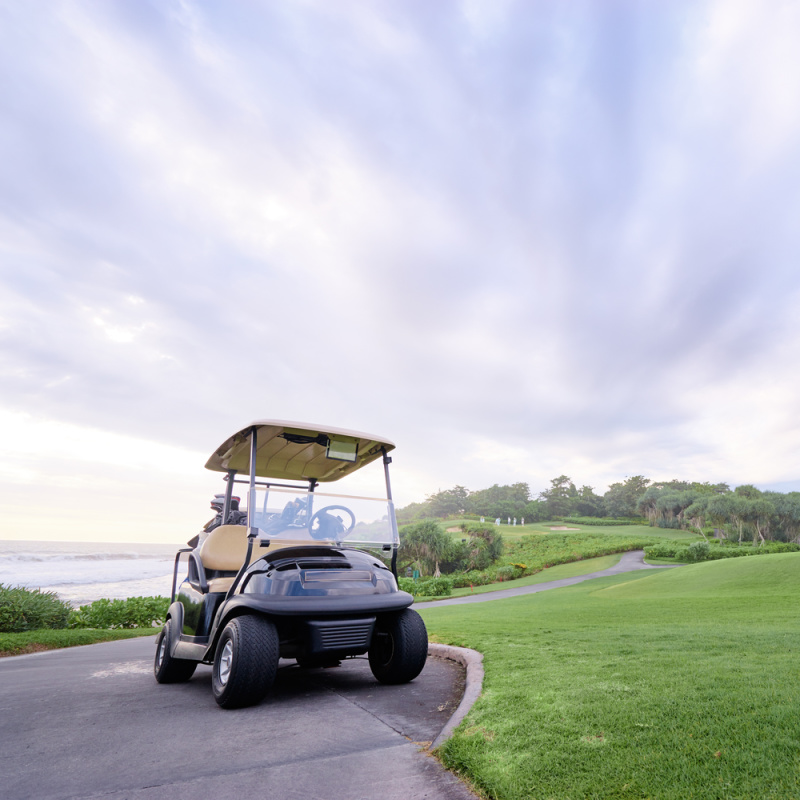 Golf Caddie Cart On Bali Golf Course