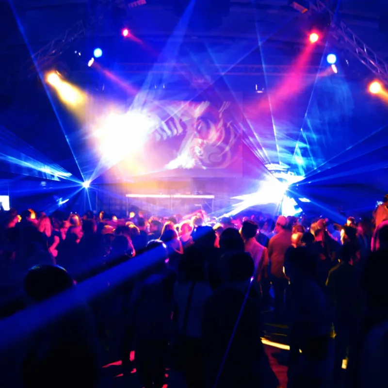 Nightclub Venue In Bali with people crowding the stage