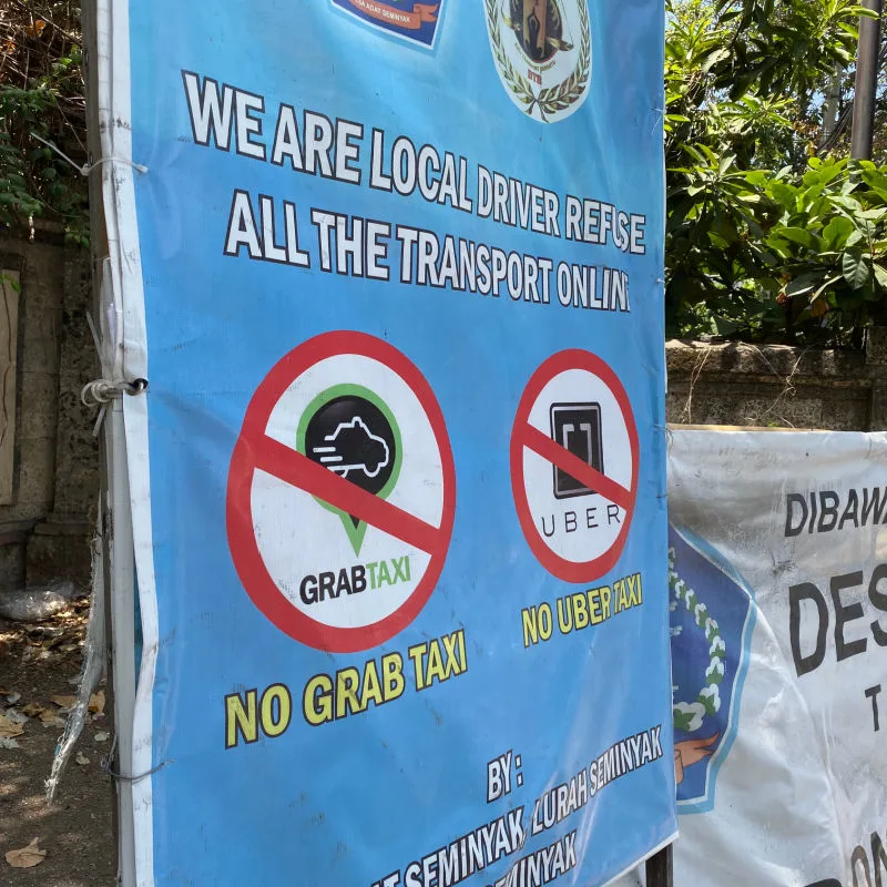 No Taxi Driver No Go Jek No Grab Sign In Bali