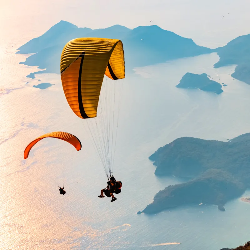 Skydiving Over Ocean And Islands