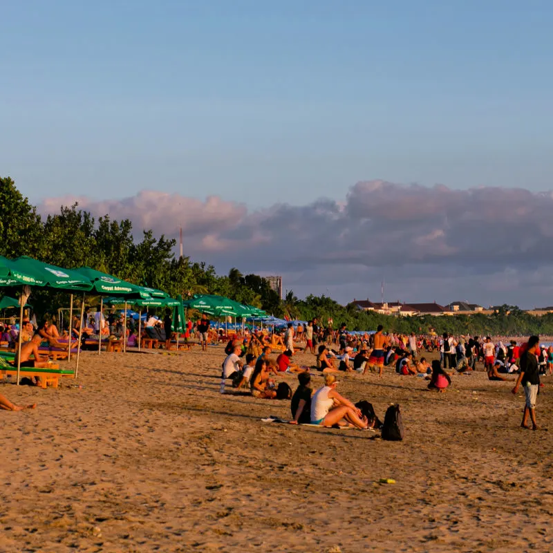 Tourists-On-Kuta-Beach-In-Bali