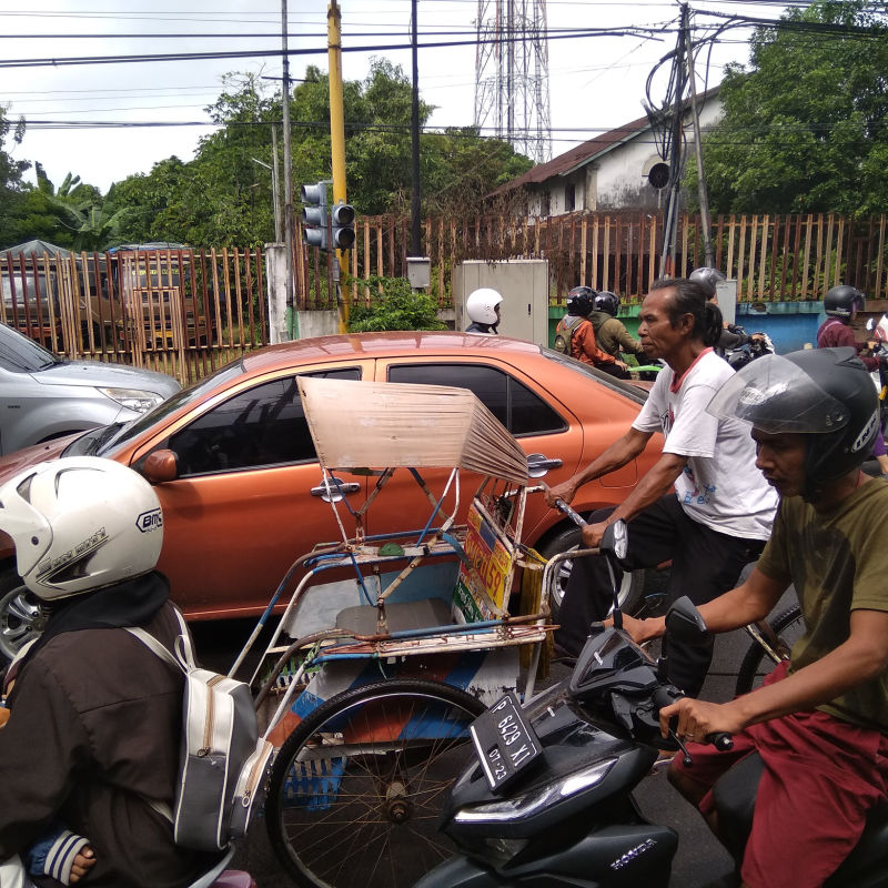 Traffic Jam In Central Bali.