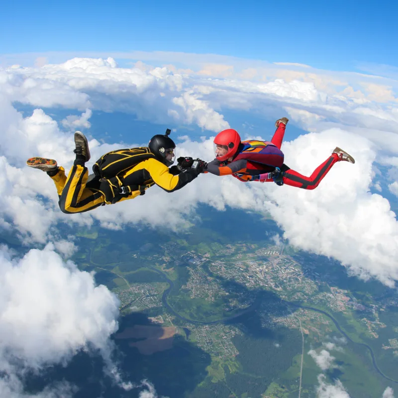 Two People fly On Skydive