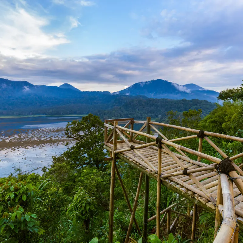 View Of Mountains From Buleleng Regency Lookout Point in Bali