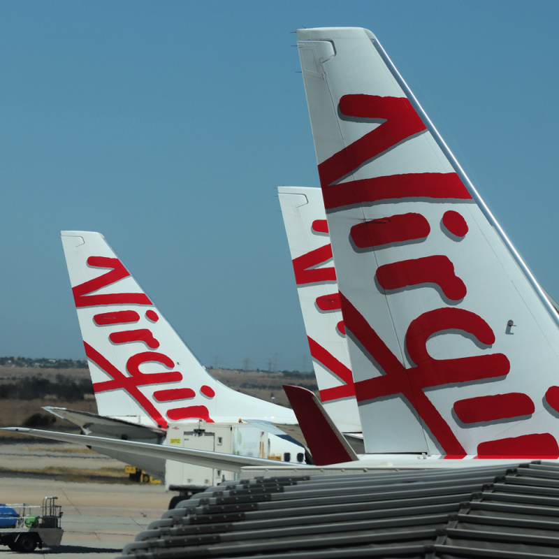 Virgin Australia Planes at Airport.