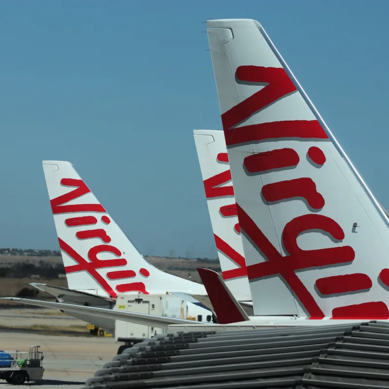 Virgin Australia Planes at Airport.