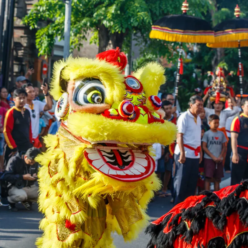 Chinese Han Buddhist Dharmayana Kuta Temple in Bali Street Parade.