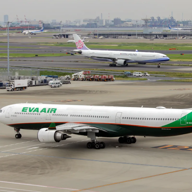 Eva Air and China Airlines Flights Ar Airport