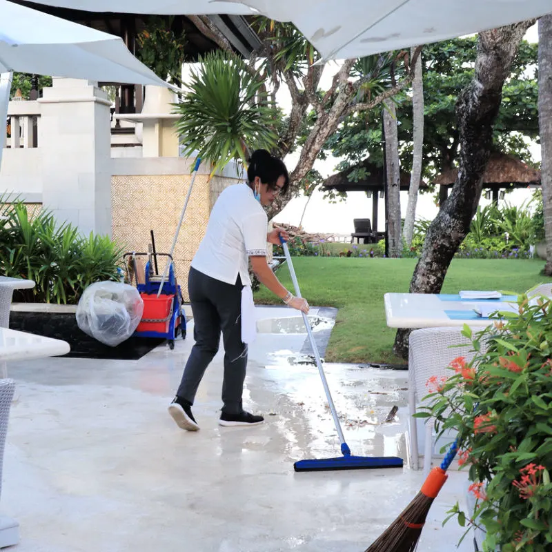 Housekeeper Cleaner Hotel Worker Staff In Bali
