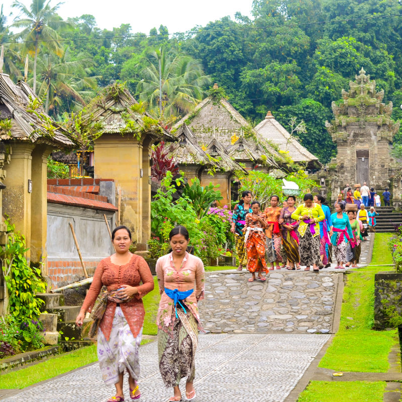 Local Women Walk Through Bangli Tourism Village Penglipuran Tourism Village Bali