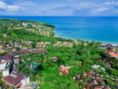 View-of-Hotels-Over-Jimbaran-Beach-Area-In-Bali