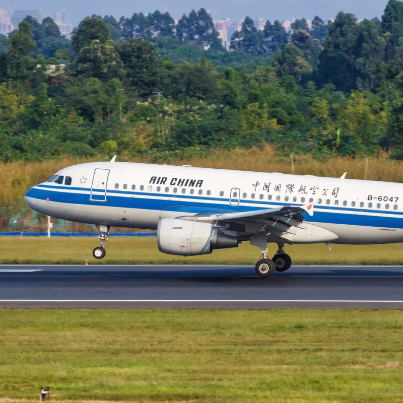 Air China Plane on Airport Runway