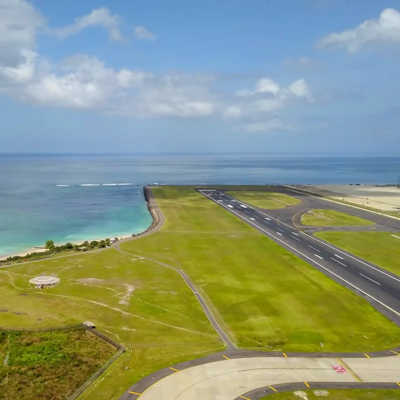 Ariel View Of Bali Airport Runway