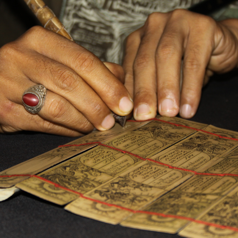 Balinese Writing on Lontar Traditional Language Script