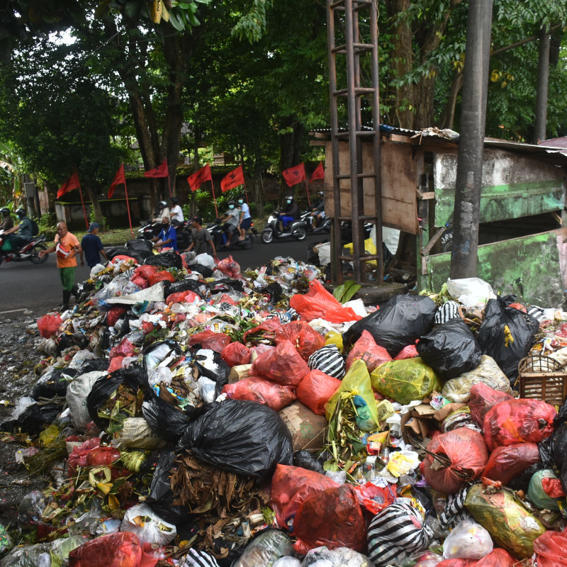 Denpasar Bali Waste Garbage Trash Pile Up