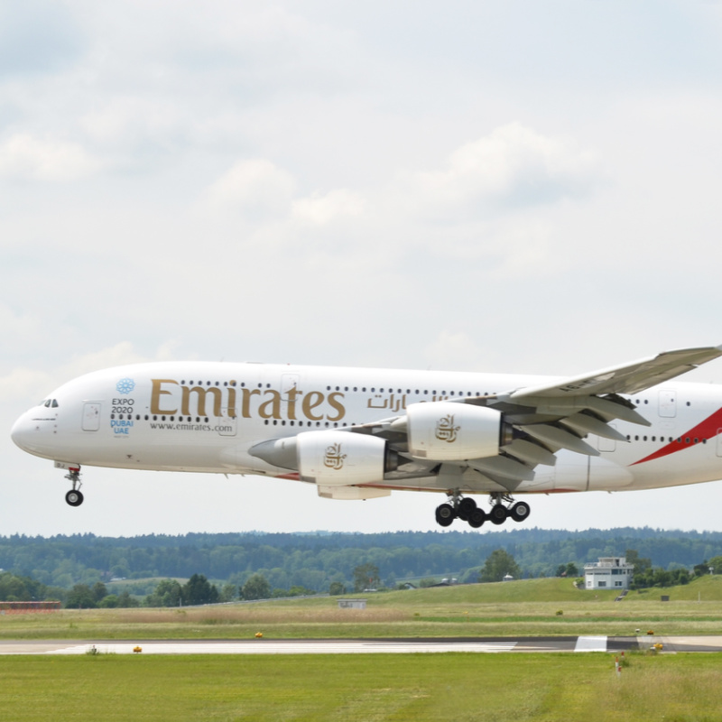 Emirates Plane Takes Off From Airport