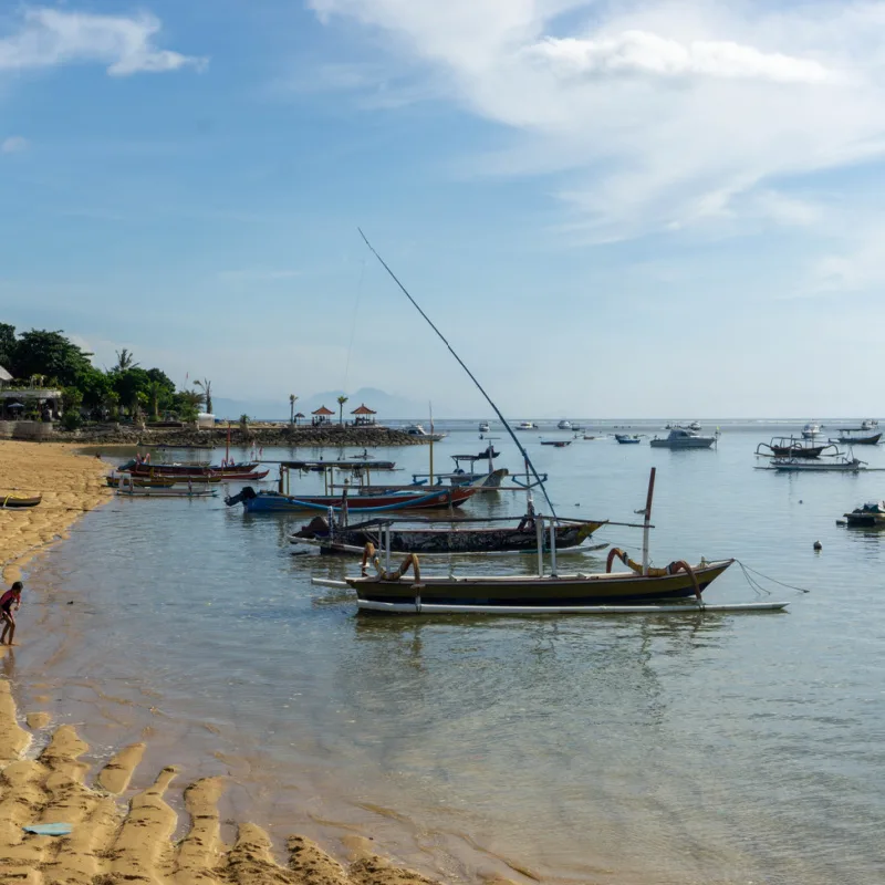 boats in the ocean in bali