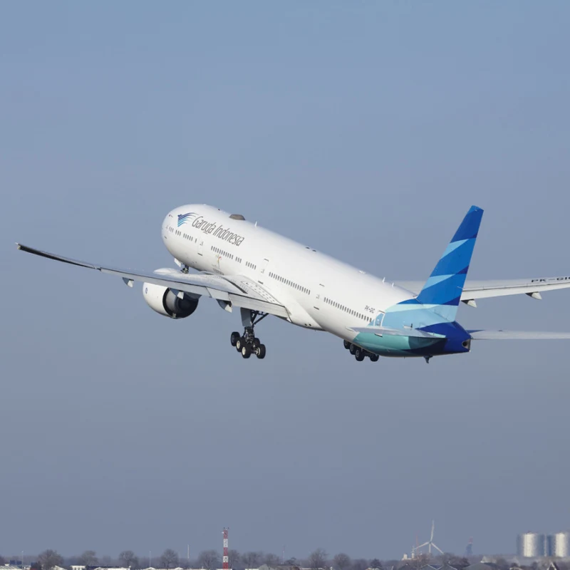 Garuda Indonesia Airplane Takes Off from Airport