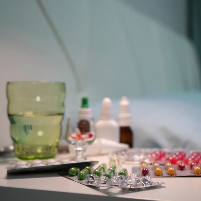 Medication Tablets By Bedside