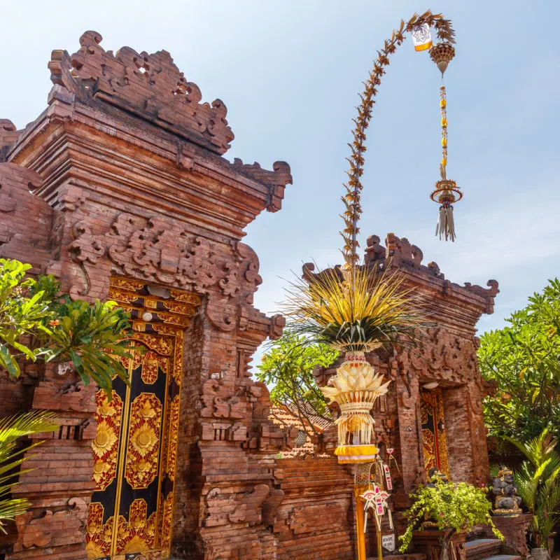 Penjjor Outside Bali Temple