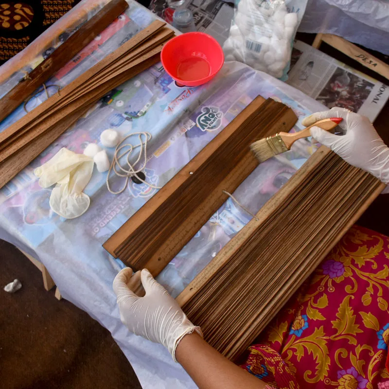 Preservation of Balinese Script on Lontar.