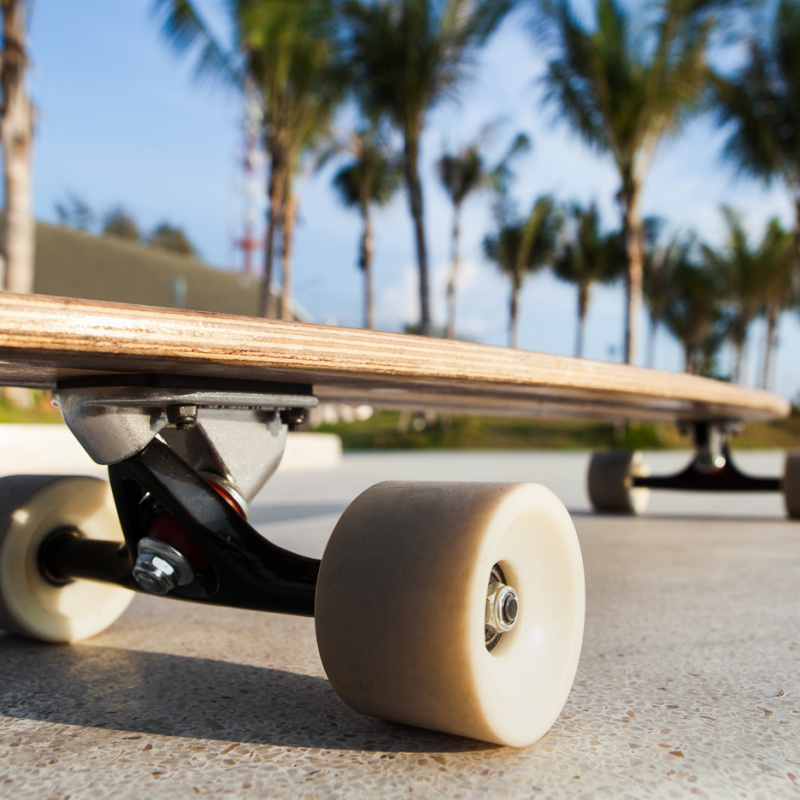 Skateboard Next To Beachside Skatepark