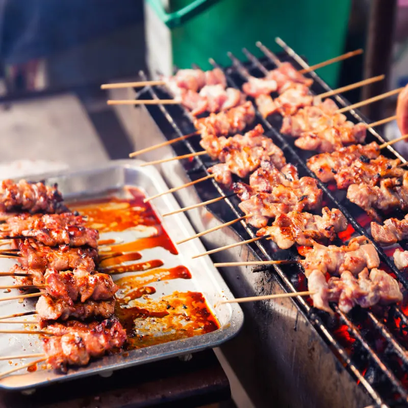 Street Food BBQ Satay in Bali