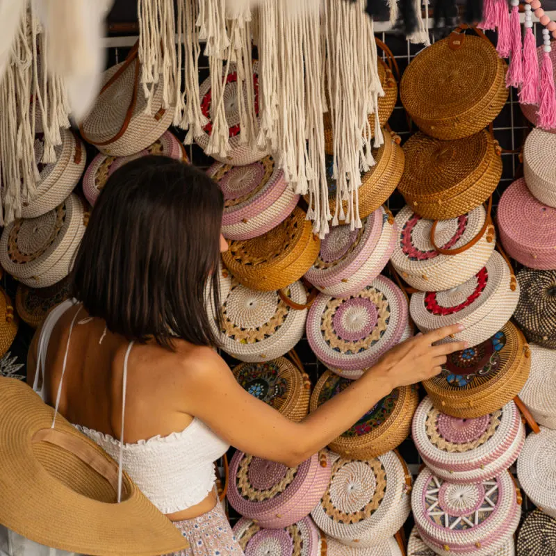 Tourist at Market in Bali