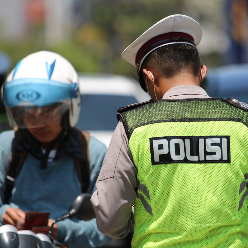 Traffic Police in Bali Indonesia