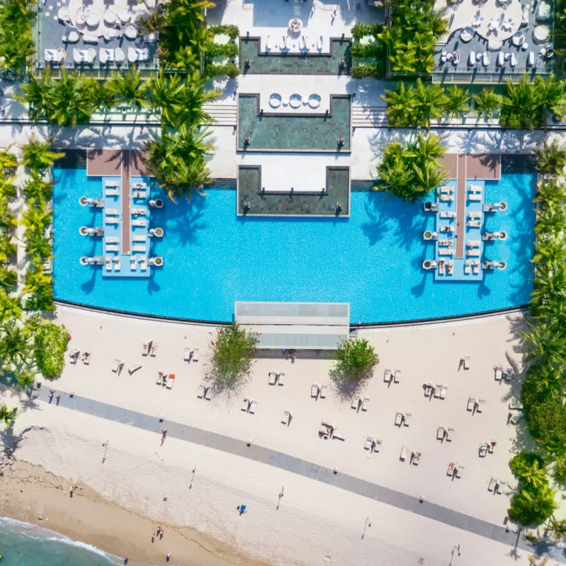 aerial view of resort in bali