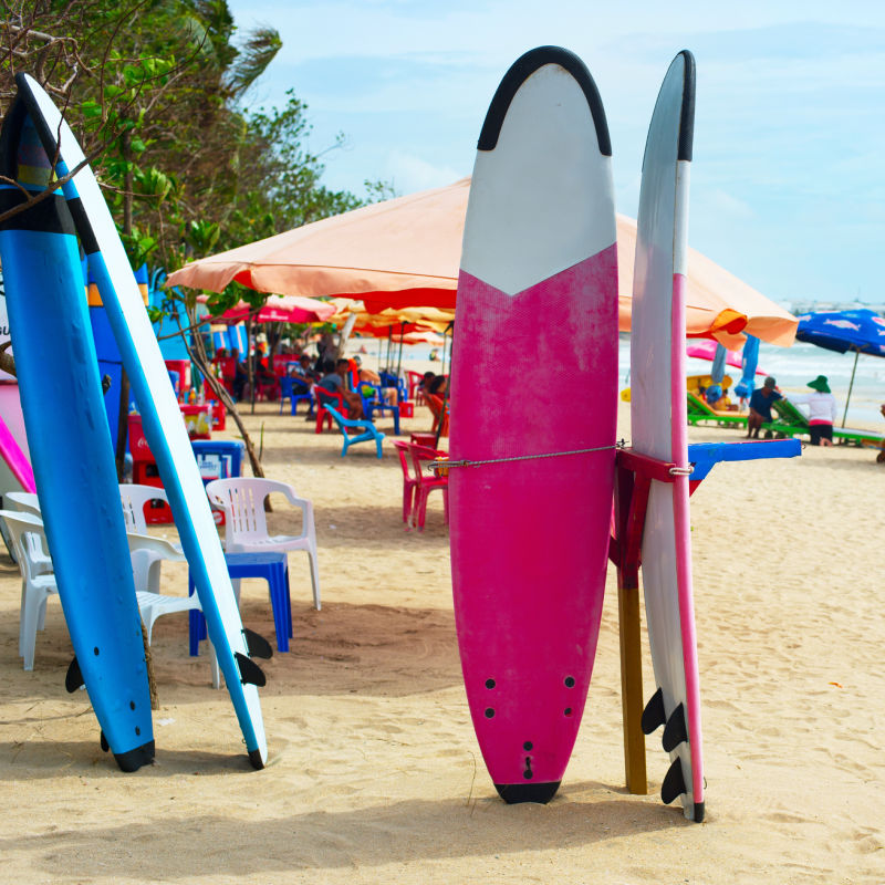Surfboards at Kuta Beach, Bali