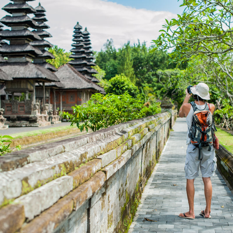 Tourist-Takes-Photo-Of-Bali-Temple