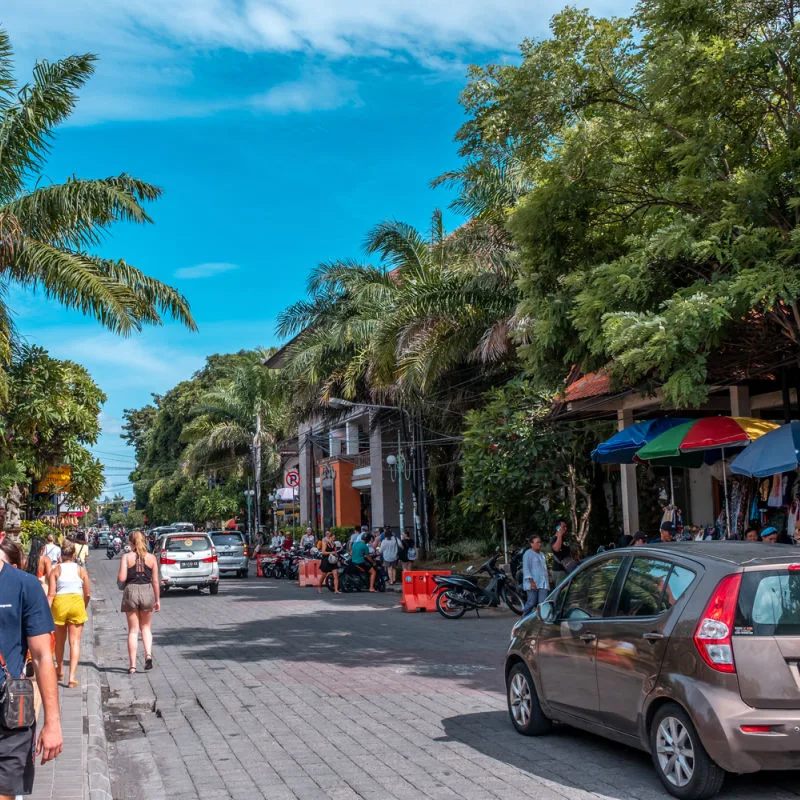 Ubud High Street in Bali