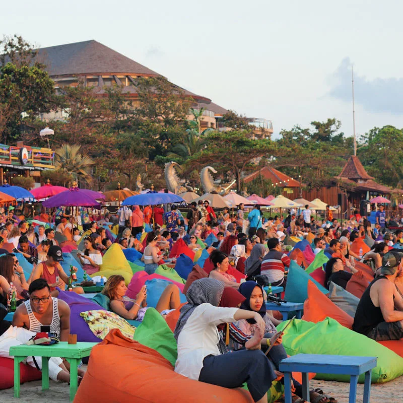 Tourists-ona-Seminyak-Beach