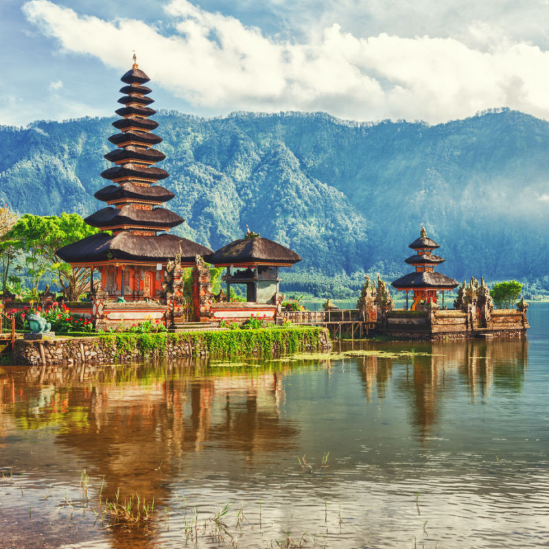 Lake Beratan and Beratan Temple In Buleleng Bali.jpg